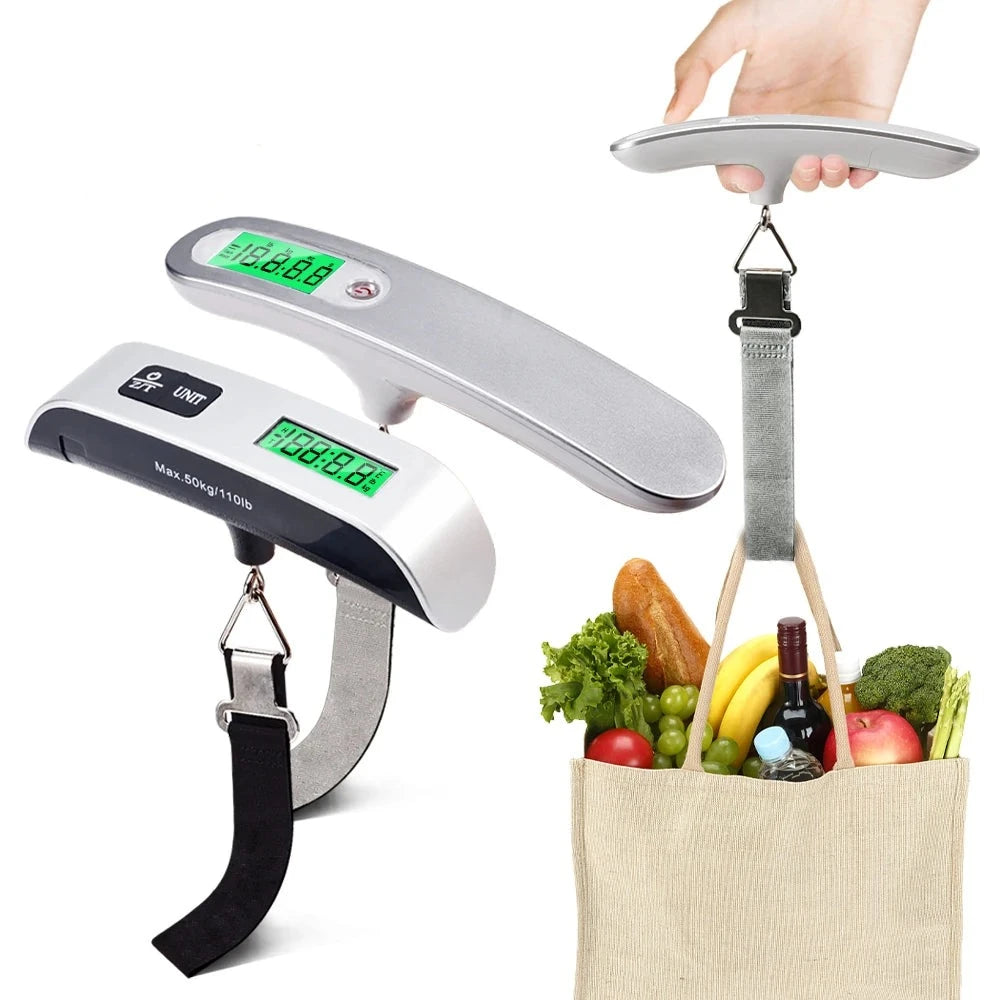 Portable LCD Digital Luggage Scale 50kg/110lb Travel Weighing Tool